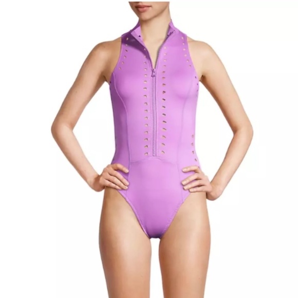 NWT Gigi C XS One piece Swimsuit in Lavender - Picture 4 of 6